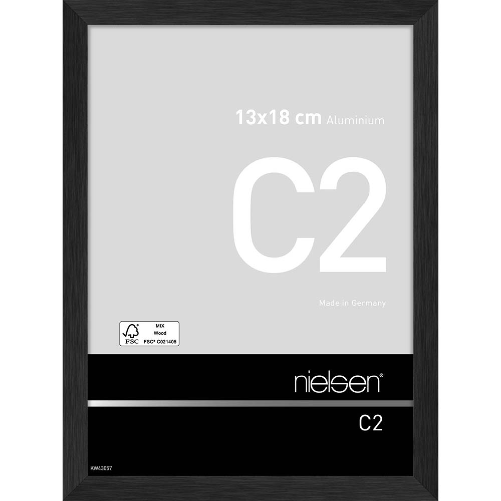 C2 Noir mat brossé 13 x 18 cm