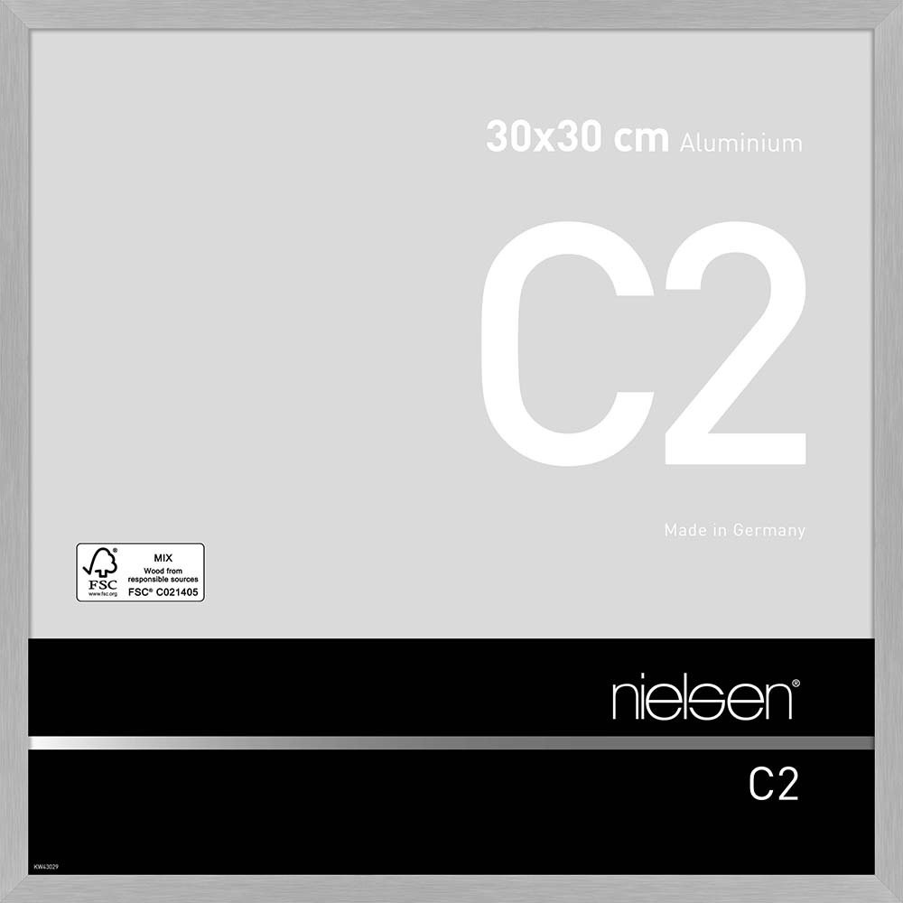 C2 Argent mat brossé 30 x 30 cm