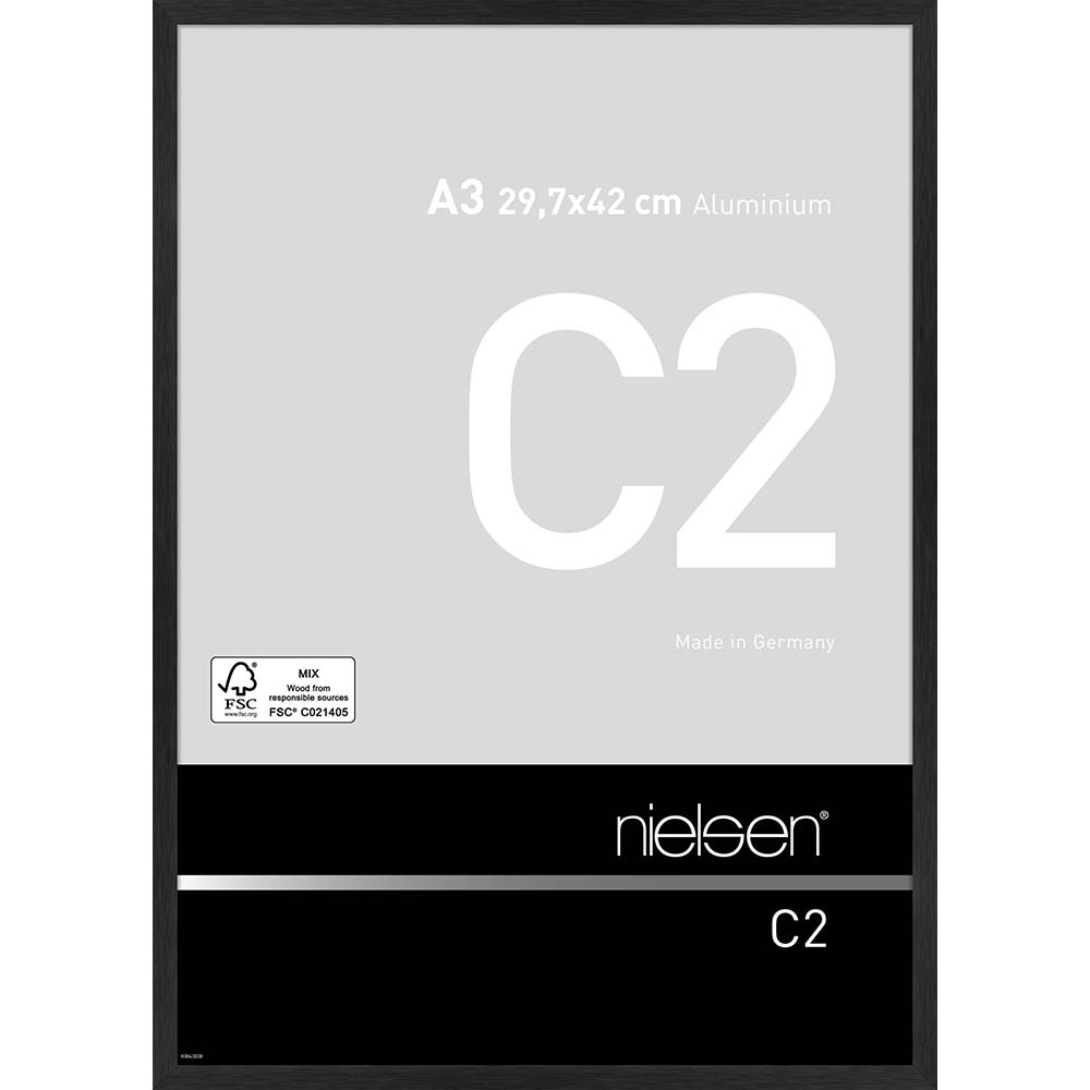 C2 Noir mat brossé 29,7 x 42 cm