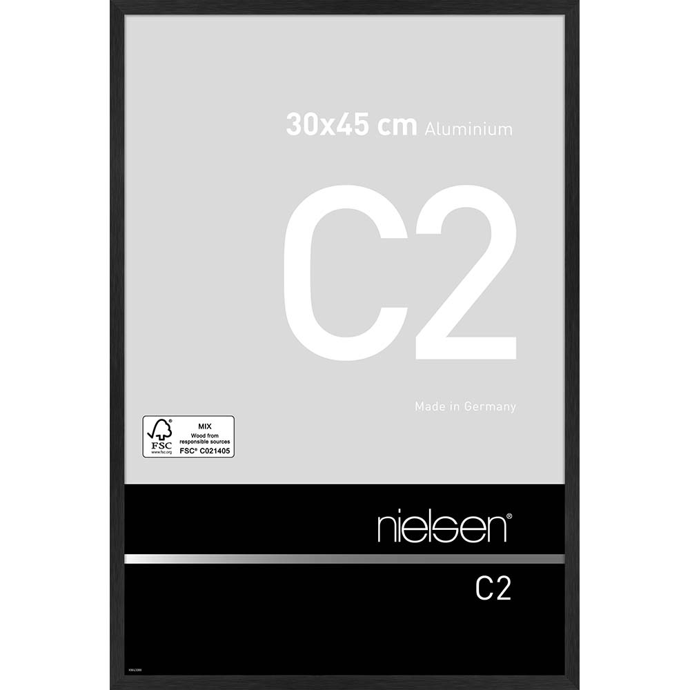 C2 Noir mat brossé 30 x 45 cm