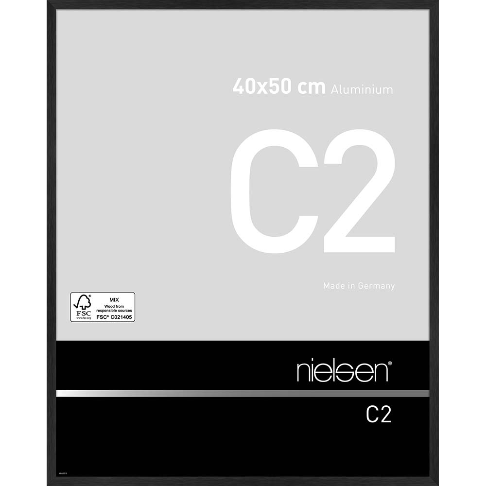 C2 Noir mat brossé 40 x 50 cm