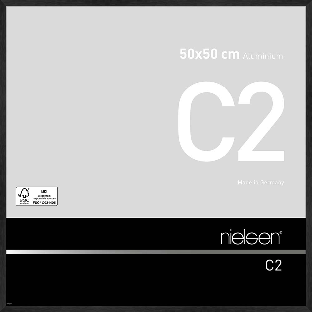 C2 Noir mat brossé 50 x 50 cm