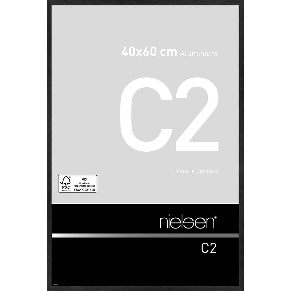 C2 Noir mat brossé 40 x 60 cm