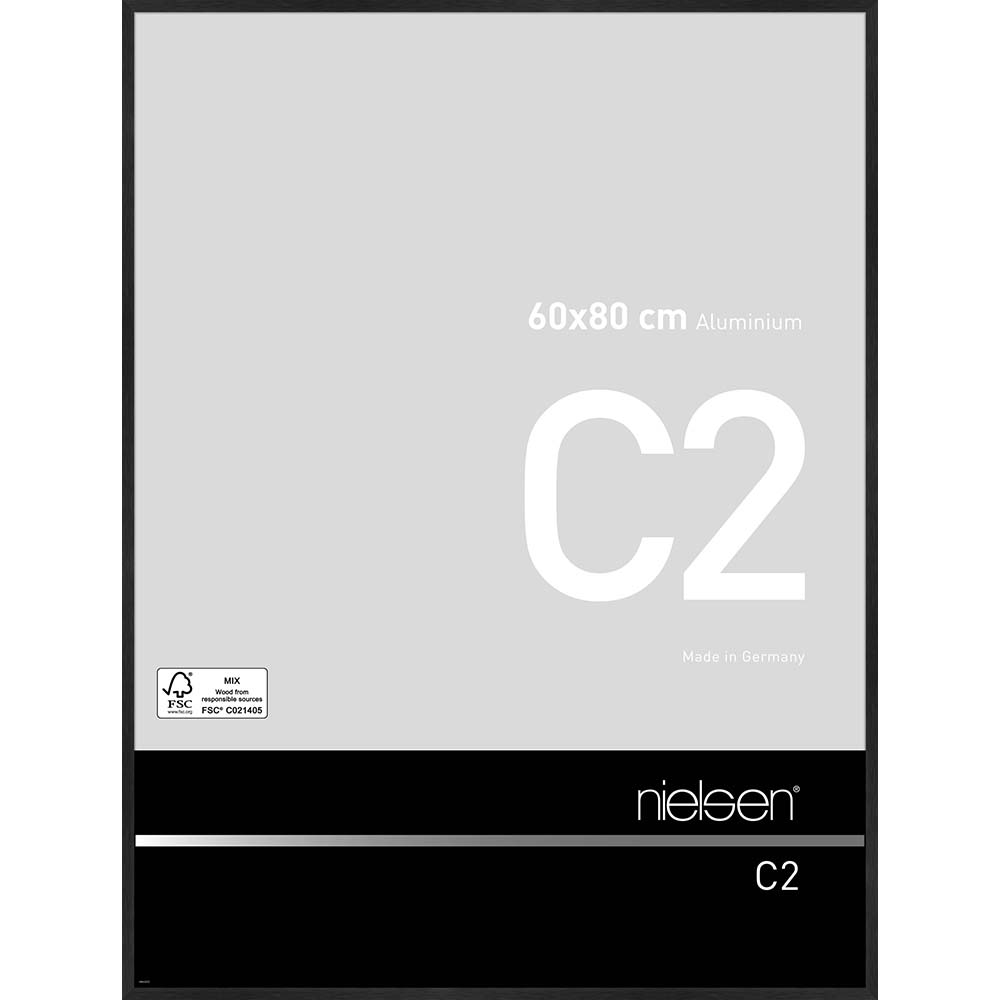 C2 Noir mat brossé 60 x 80 cm