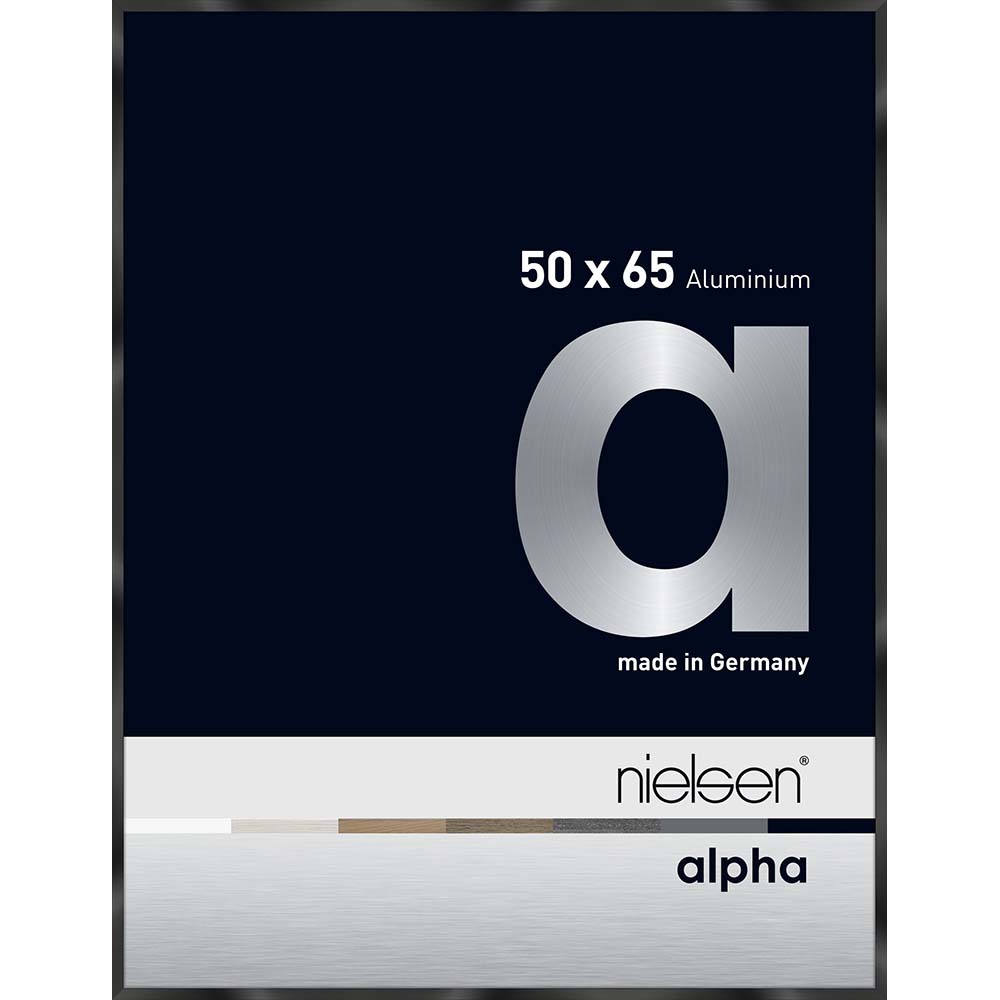 Alpha Noir anodisé brillant 50 x 65 cm