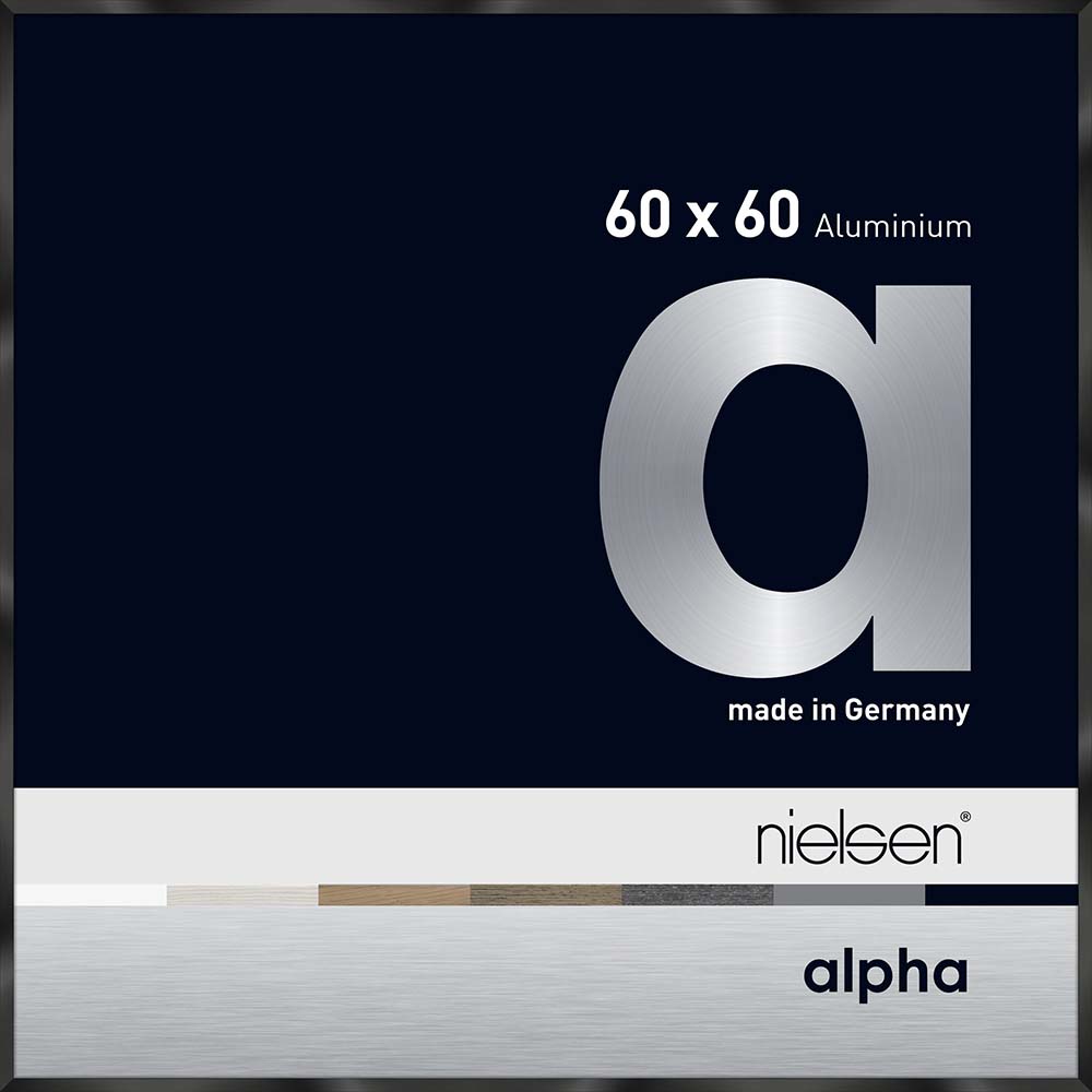 Alpha Noir anodisé brillant 60 x 60 cm